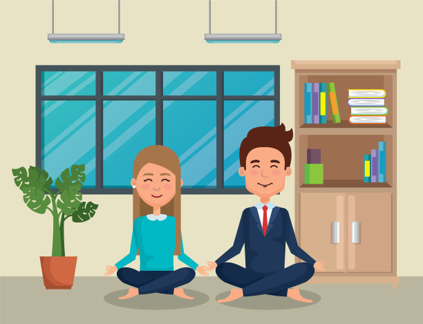 商业情侣练习瑜伽图片下载