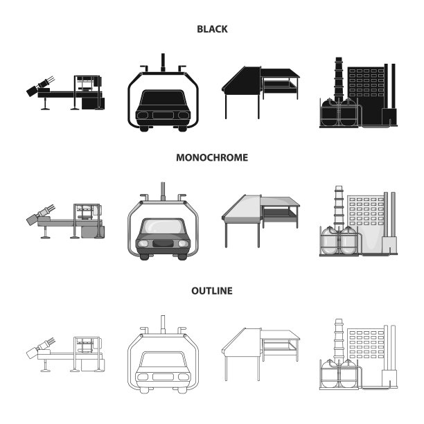 汽车行业和其他网页图标的黑色图片下载