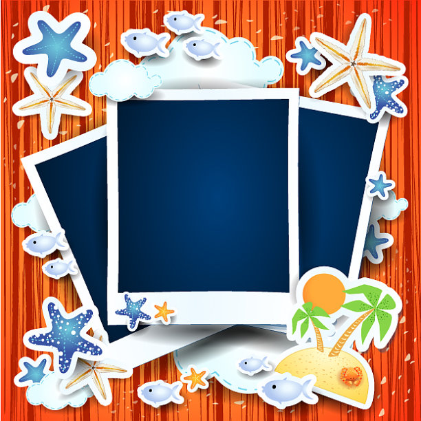 假日的海滩背景与空白照片图片下载