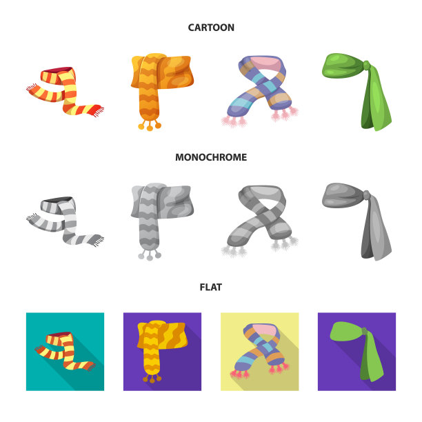 围巾和披肩标志集图片下载