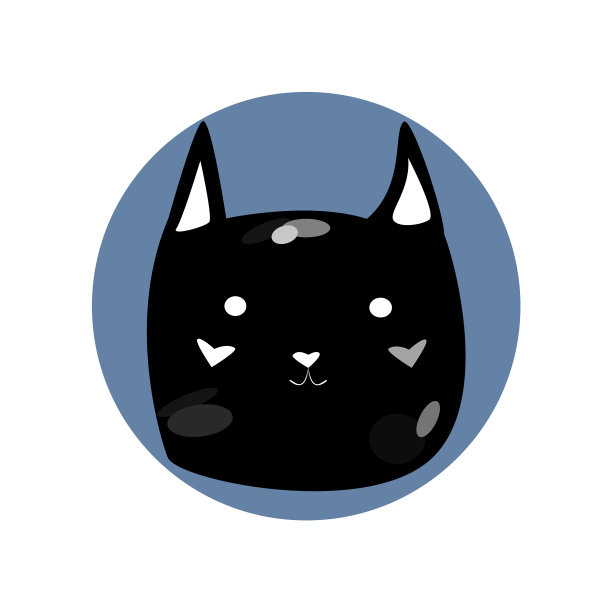黑点可爱卡通造型的猫图片下载