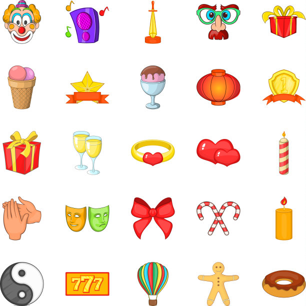 钦佩图标设置卡通风格图片下载