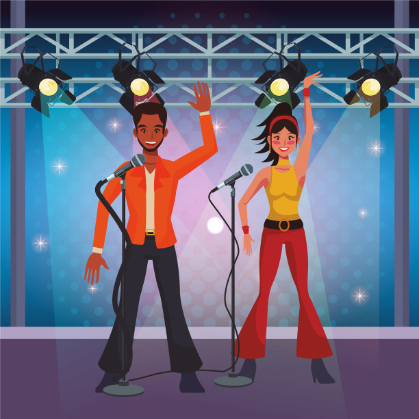 舞台漫画中的迪斯科艺术家图片下载