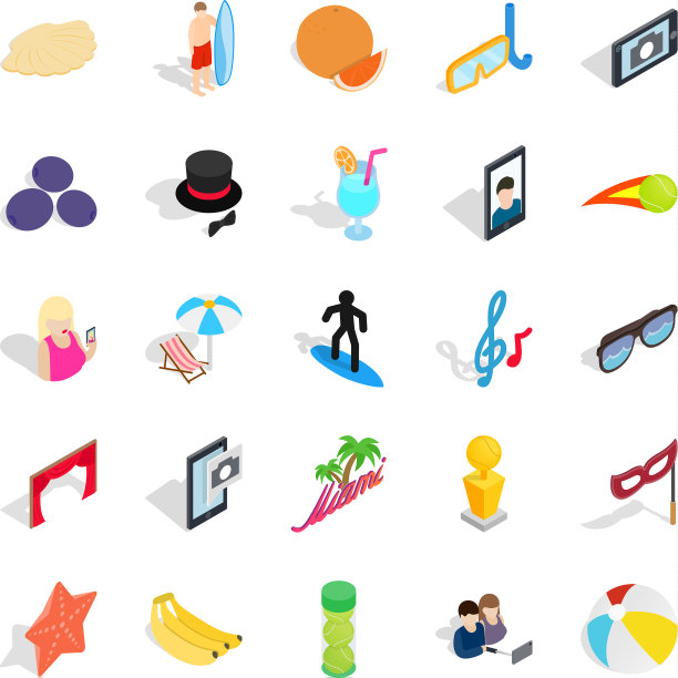 欣喜图标设置等距风格图片下载