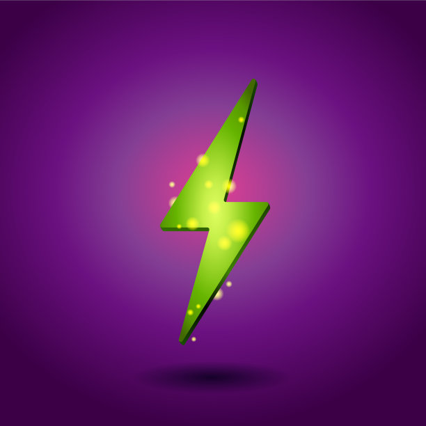 闪亮的电力标志绿色能源标志图片下载