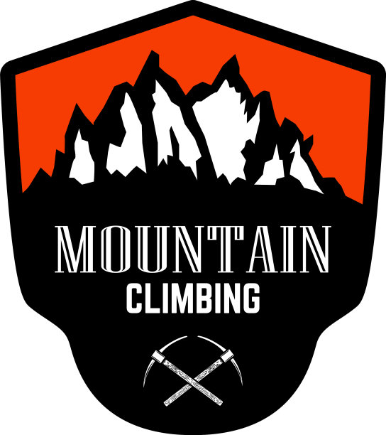 攀岩标志模板与岩石峰图片下载