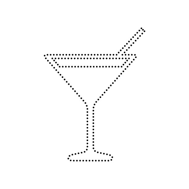 鸡尾酒标志黑点图片下载