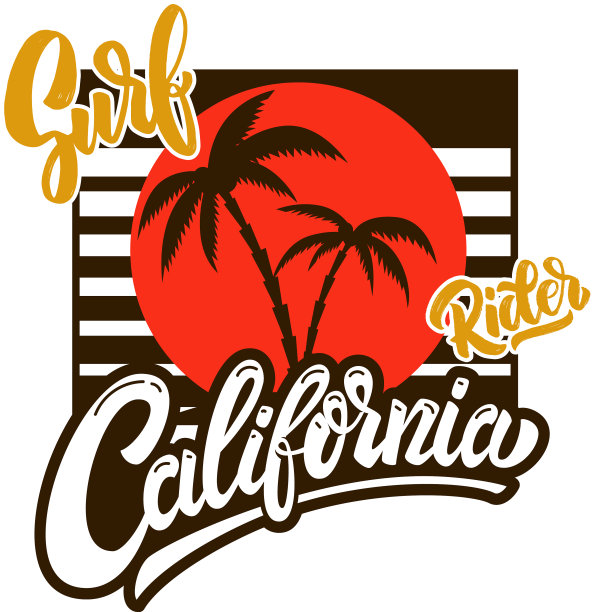 加州冲浪骑手海报模板图片下载