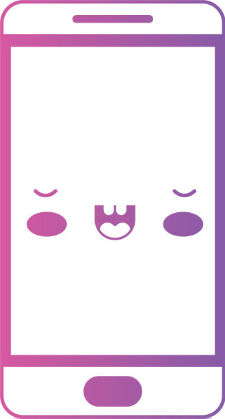 卡哇伊智能手机降级品红色到紫色图片下载