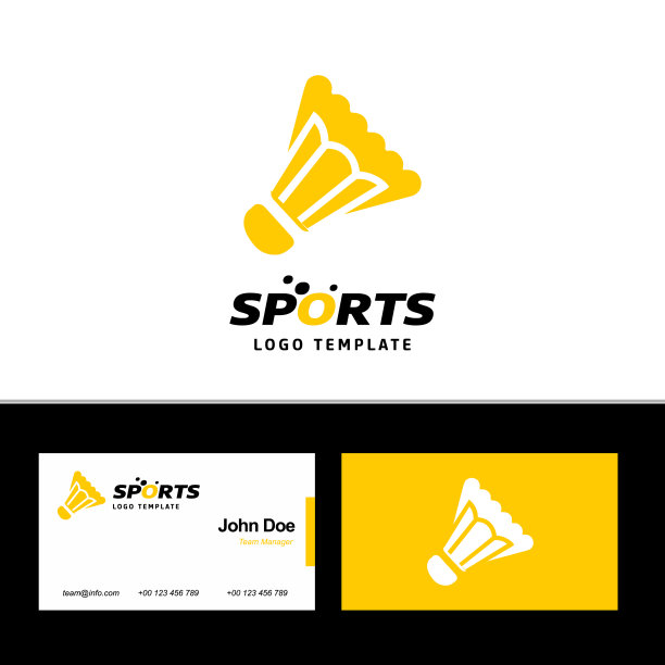 体育名片的黄色和白色图片下载