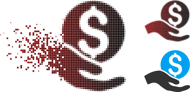 分解像素半色调捐款图标图片下载