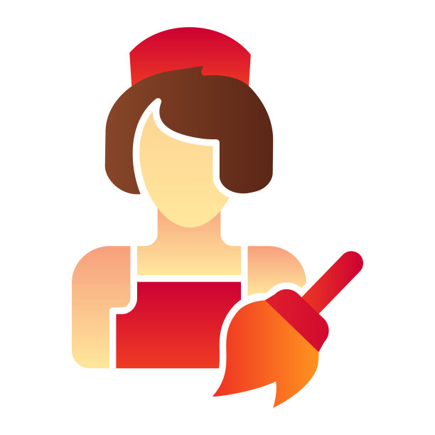 女佣平面图标清洁服务颜色图标中图片下载