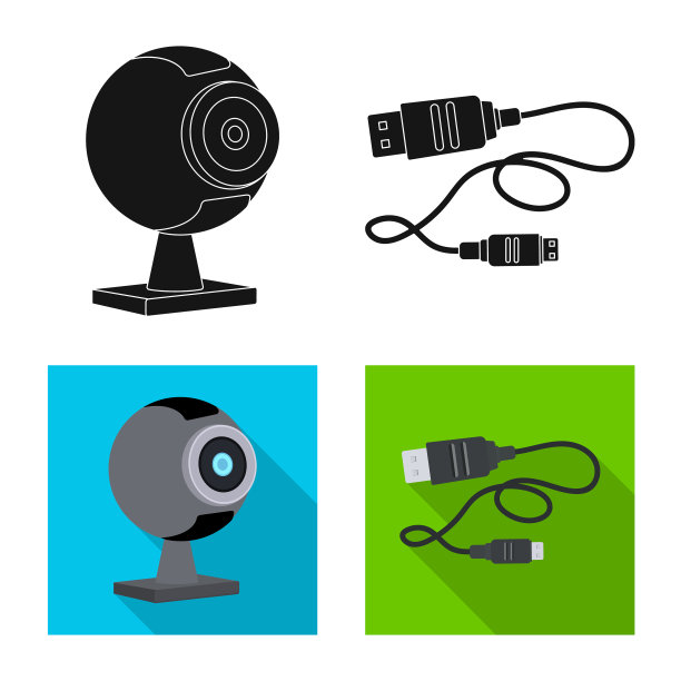 设计的笔记本电脑和设备符号集图片下载