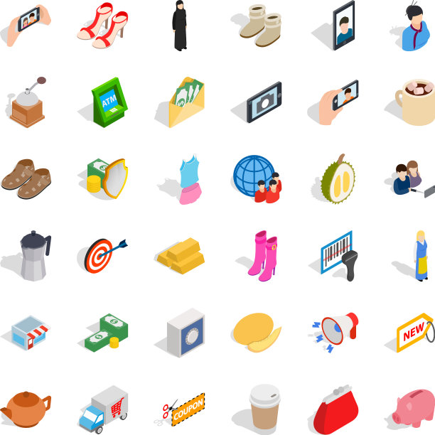 女鞋图标设置等距风格图片下载