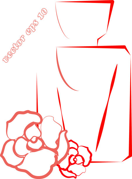 简单的香水标志与玫瑰图片下载