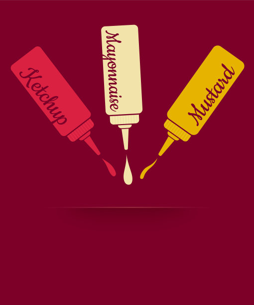 番茄酱，蛋黄酱和芥末图片下载