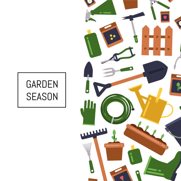 平面园艺图标背景图片下载