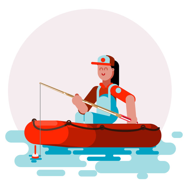 船上的女人想钓一条鱼图片下载