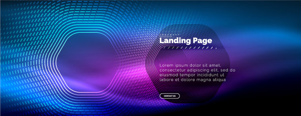 霓虹发光科技六角形线条高科技图片下载