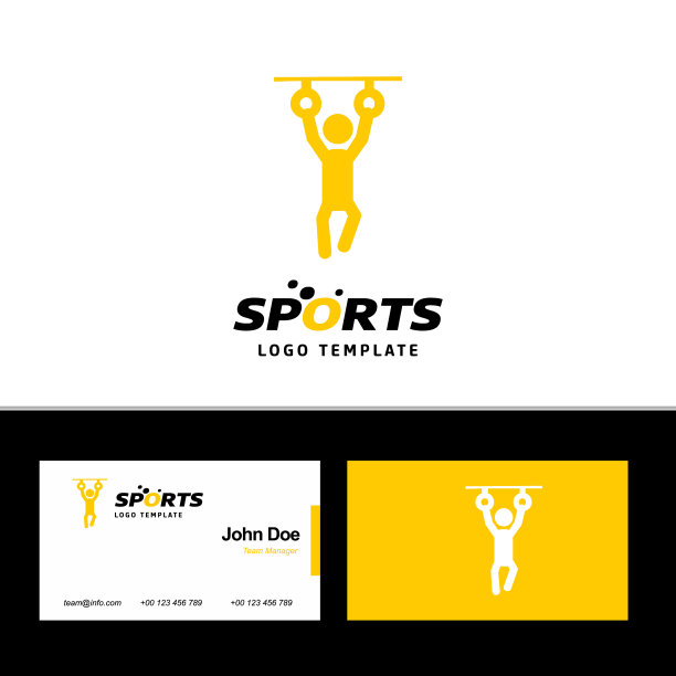 体育名片的黄色和白色图片下载