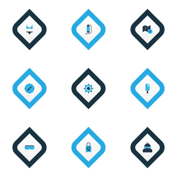 旅游图标彩色设置手轮氧气图片下载