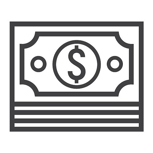 一捆钱线条图标，关于商业和金融图片下载