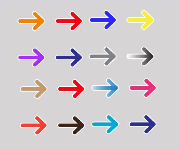 设置多色箭头图标上的白色背景图片下载