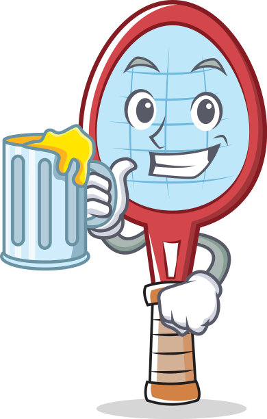 用果汁网球拍人物卡通图片下载