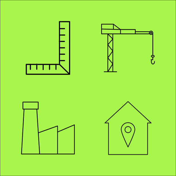 建筑结构简单线性轮廓图片下载