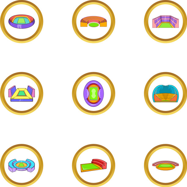 主场体育场图标设置卡通风格图片下载