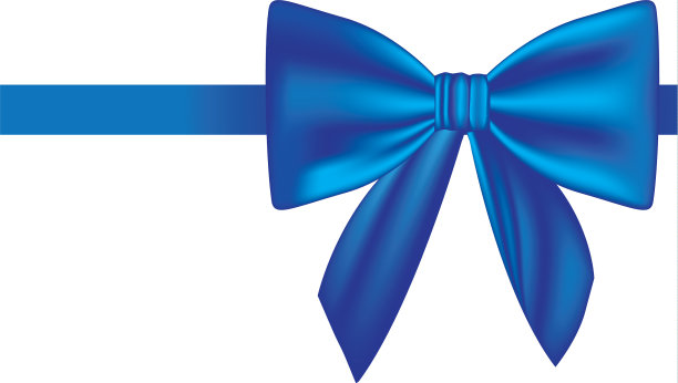 蓝缎带和蝴蝶结包装图片下载