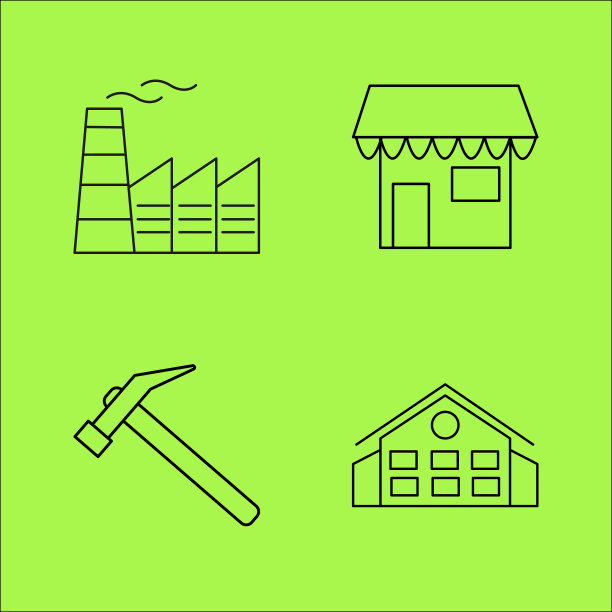 建筑结构简单线性轮廓图片下载