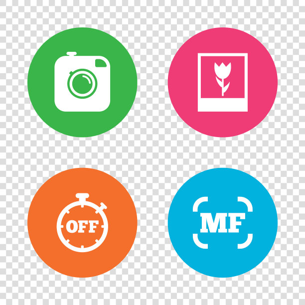 相机图标手动对焦和微距标志图片下载