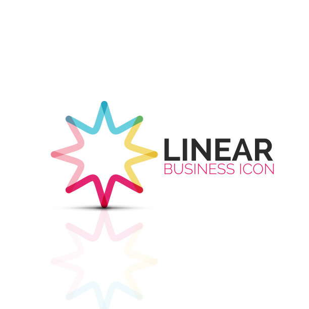 抽象的花或星形线形细线图标图片下载