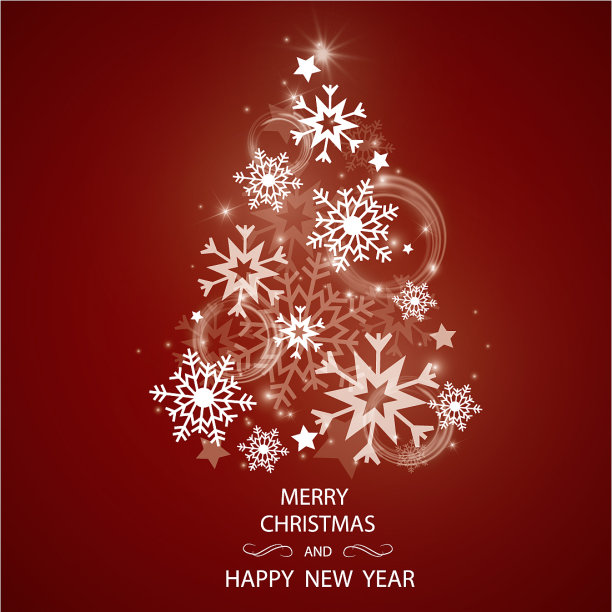 圣诞树由雪花孤立而成图片下载