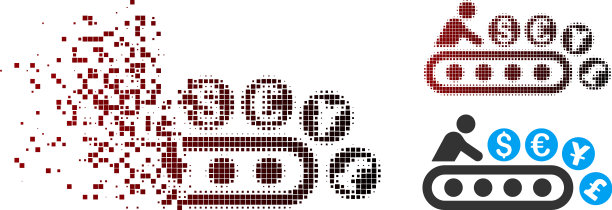 损坏的像素半色调钱工厂图标图片下载