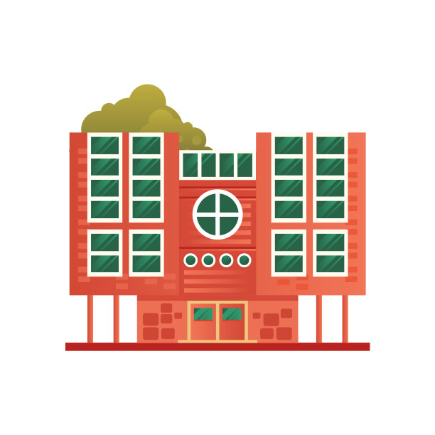 现代砖砌住宅或办公楼的正面图片下载