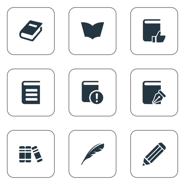 一组简单的教育图标图片下载