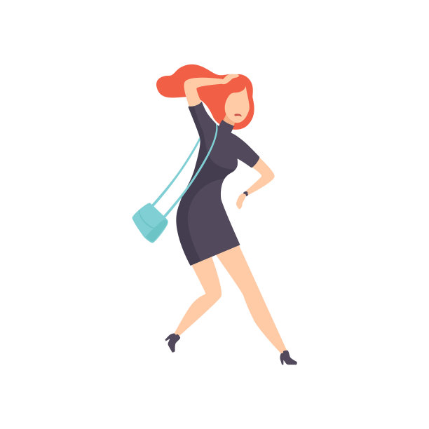 年轻女子匆匆走来看表图片下载