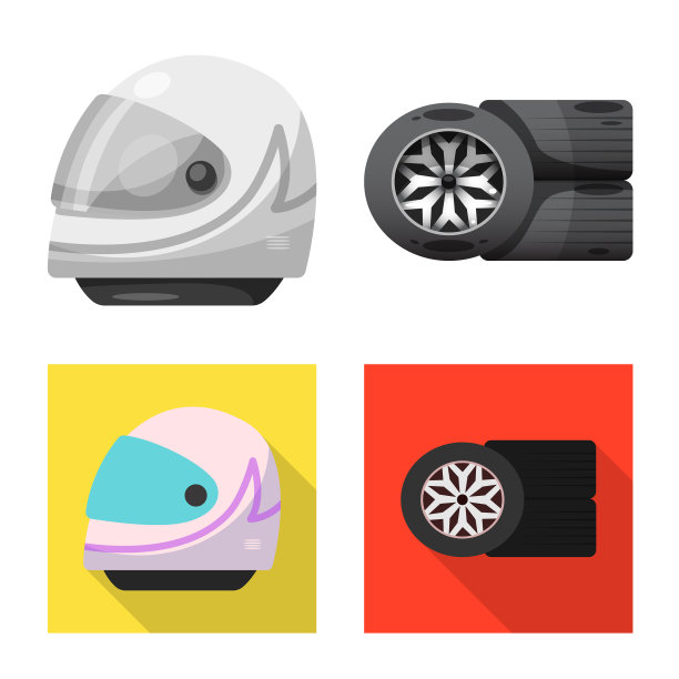 汽车和拉力赛标志收集的孤立对象图片下载