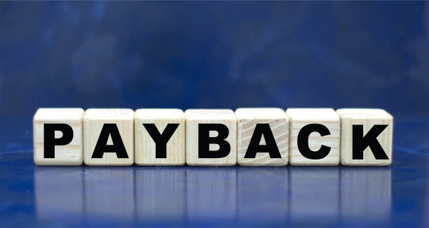 概念词在蓝色背景上的立方体的回报图片下载