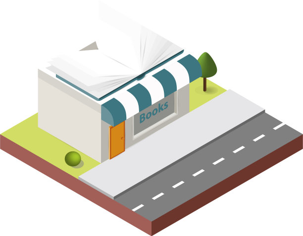 书店建筑在等角投影图片下载