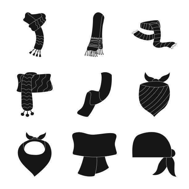 围巾和披肩标志集图片下载