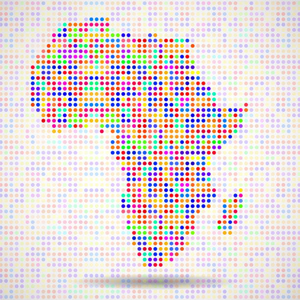 抽象的非洲彩色点地图图片下载