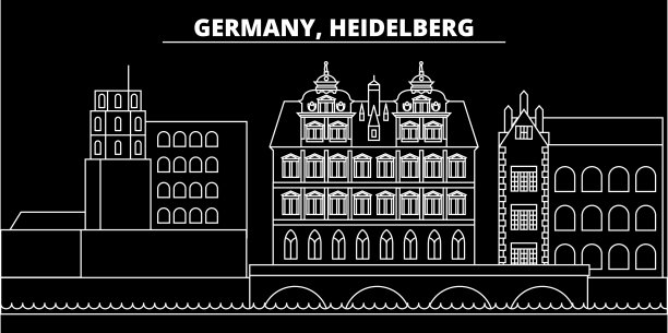 海德堡轮廓天际线德国图片下载