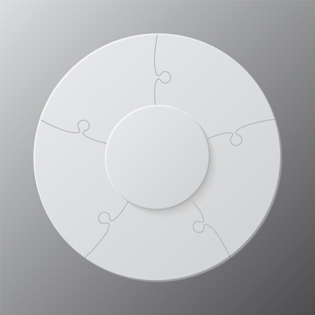 五块拼图圆圈信息图形图片下载