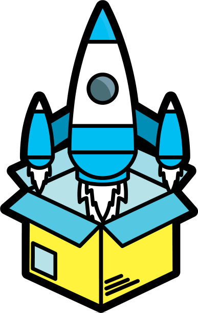 带科技火箭的盒子外面图片下载