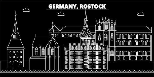 德国-罗斯托克轮廓天际线图片下载