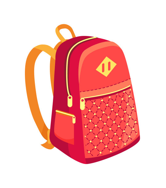 侧视图上的时尚儿童背包模型图片下载