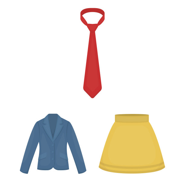 不同种类的服装卡通图标设置图片下载